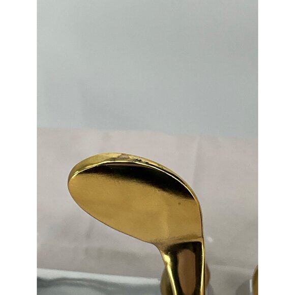 Vintage Nima Oberoi Lunares Wishbone Modern Gold & Silver Tone Abstract Bookends - Picture 2 of 10